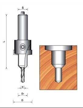 TCT avellane bit con rojo (LH) o negro (RH) superficie pintada