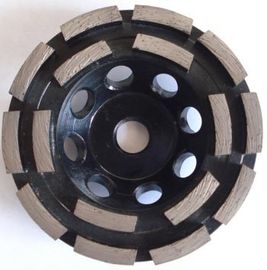 Muela abrasiva soldada sinterizada de la fila de la taza doble del diamante para el hormigón 3" 6" 7"