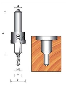 TCT avellane bit con rojo (LH) o negro (RH) superficie pintada